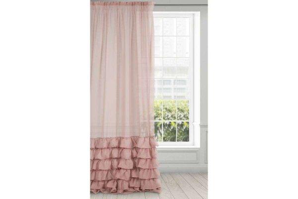 Dolly fodros fényáteresztő függöny Pasztell rózsaszín 140x250 cm