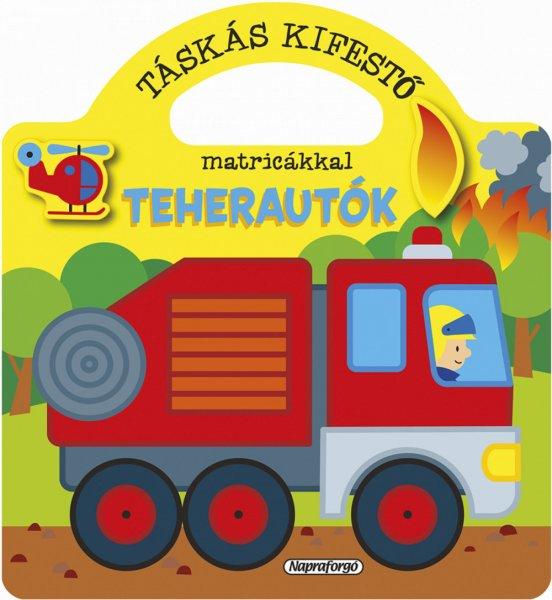 Táskás kifestő matricákkal - Teherautók 