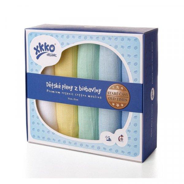 Xkko Organic pelenka 70x70cm 5db Old times - pastels fiú mix CTN070005