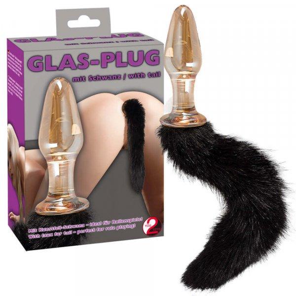 You2Toys - Üveg anál plug cicafarokkal