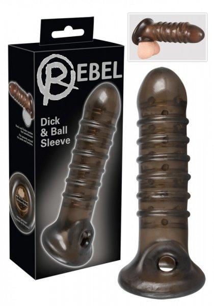 Rebel - bordázott péniszköpeny (szürke)