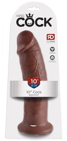 King Cock 10 - nagy tapadókorongos dildó (25cm) - barna