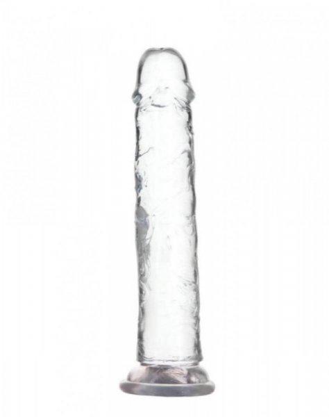 Addiction Crystal - tapadókorongos dildó (átlátszó) - 20cm