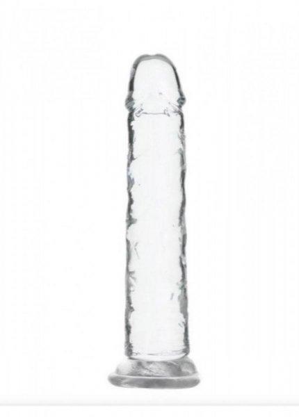 Addiction Crystal - tapadókorongos dildó (átlátszó) - 18cm