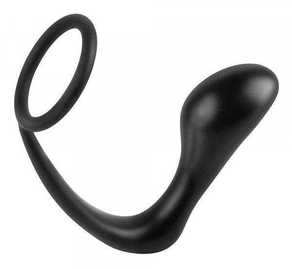 analfantasy ass-gasm - anál plug péniszgyűrűvel (fekete)