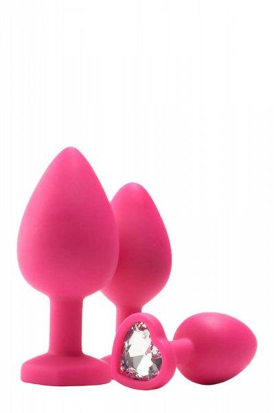 Flirts anal training kit - anál plug szett (3db) - pink