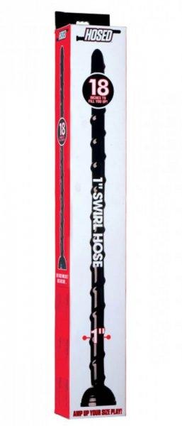 Hosed Swirl Thin Anal Snake 18 - anál dildó (fekete)
