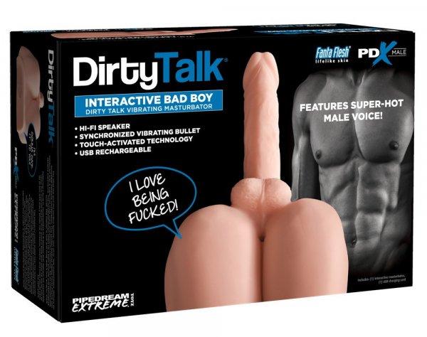 PDX Dirty Talk - élethű műpopsi torzó maszturbátor dildóval (natúr)