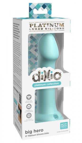 Dillio Big Hero - tapadókorongos dildó (17cm) - türkiz