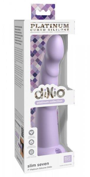 Dillio Slim Seven - tapadókorongos stimuláló dildó (20cm) - lila