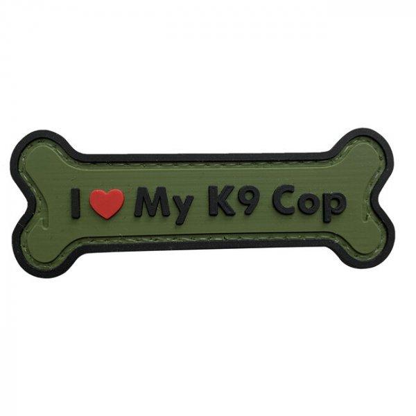 WARAGOD I love my K9 Cop PVC rátét, zöld