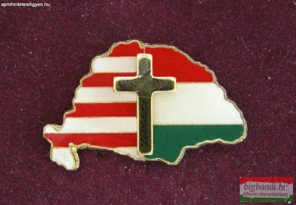 Kitűző - Nagy Magyarország, osztott, kereszttel
