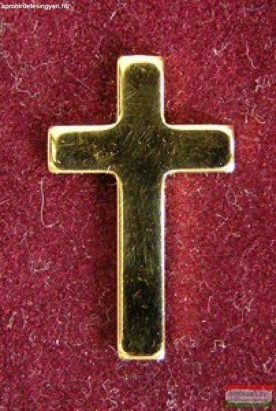Kitűző - Kereszt, 13 mm, arany
