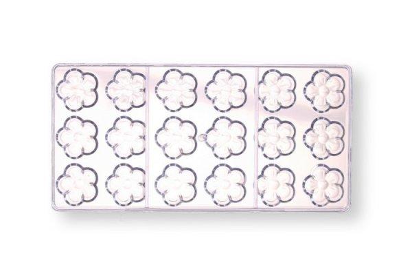 18 adagos virág alakú polikarbonát bonbon forma