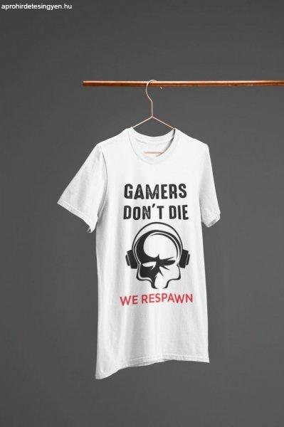 Gamers respawn fehér póló