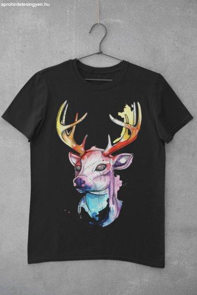 Colored deer fekete póló
