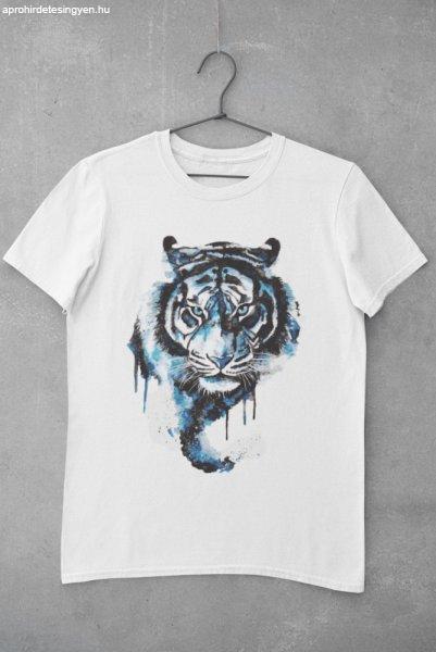 Tigris festmény fehér póló
