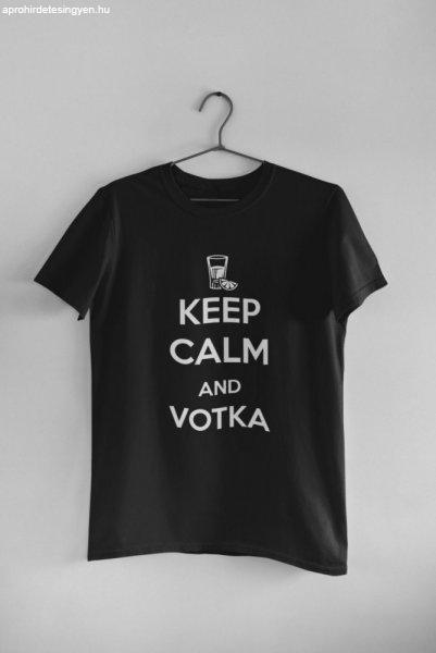 Keep calm and votka fekete póló