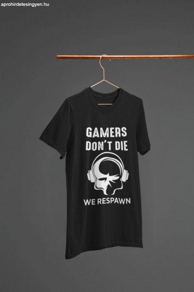 Gamers respawn fekete póló