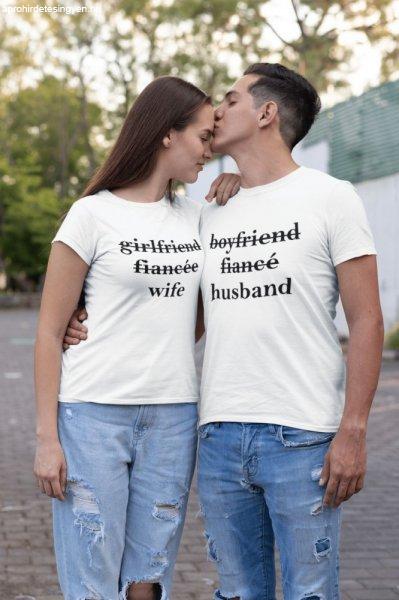 Wife & Husband páros fehér pólók