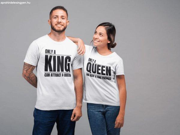 Only a King & Only a Queen páros fehér pólók