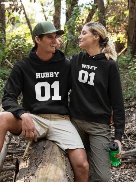 Hubby & Wifey páros fekete pulóverek