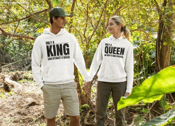 Only a King & Only a Queen páros fehér pulóverek