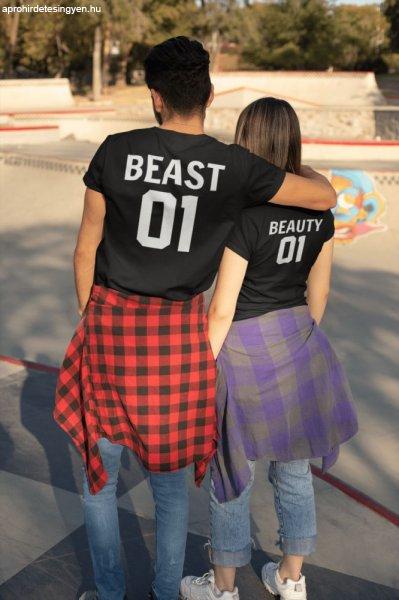 Beauty & Beast páros fekete pólók 1