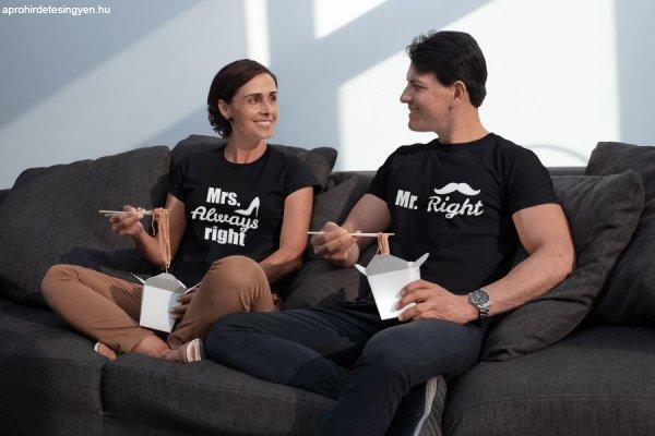 Mr. & Mrs. Right páros fekete pólók