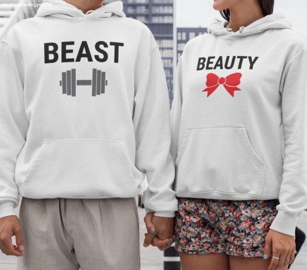 Beauty & Beast páros fehér pulóverek 2