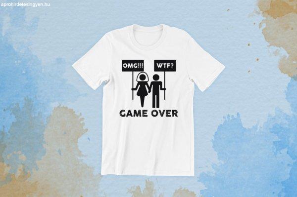 Game over! OMG! WTF! fehér póló