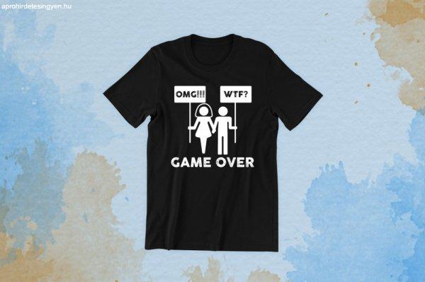 Game over! OMG! WTF! fekete póló