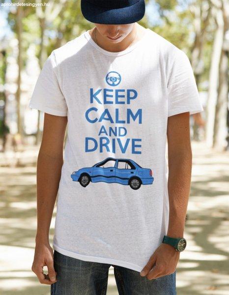 Keep Calm and drive Suzuki fehér póló