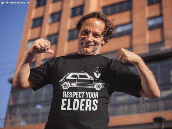 Respect your elders Renault fekete póló