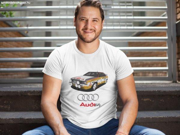 Audi rally fehér póló