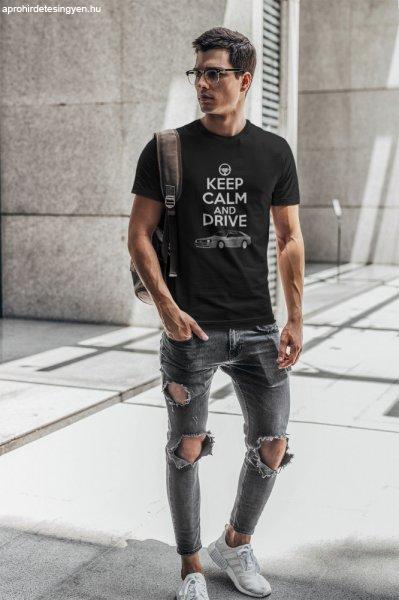 Keep Calm and Drive Audi fekete póló