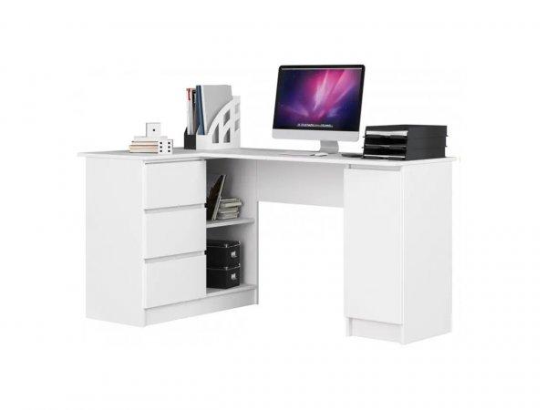 AKO-B20 sarok íróasztal, balos, fehér