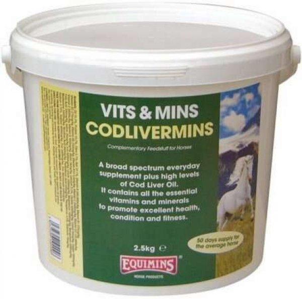 Equimins Codlivermins - Csukamájolajos vitamin lovaknak 5 kg