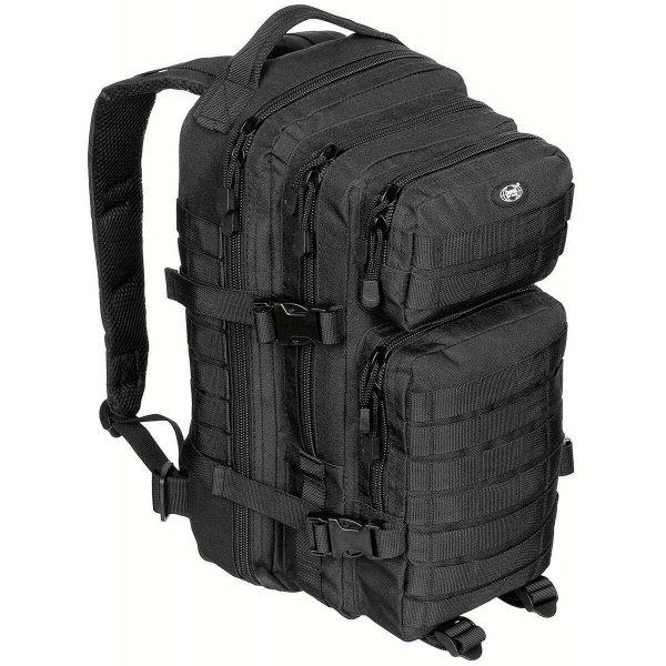 Assault moduláris hátizsák, 30 literes, több zsebes, hidratáló rendszerrel
kompatibilis, fekete MFH