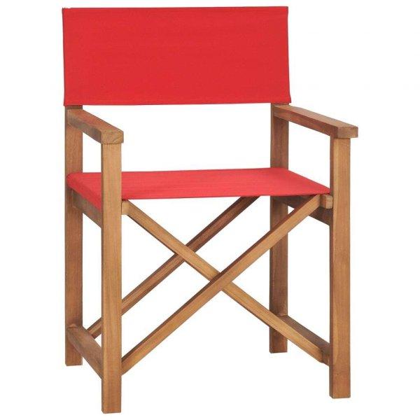 2 db piros tömör tíkfa összecsukható rendezői szék