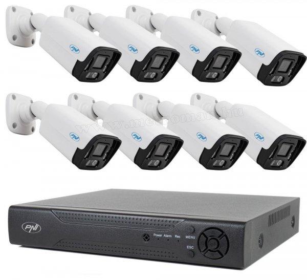 Nagy felbontású 8 kamerás  biztonsági IP megfigyelő kamera rendszer
PNI716-IP125-8X5MP