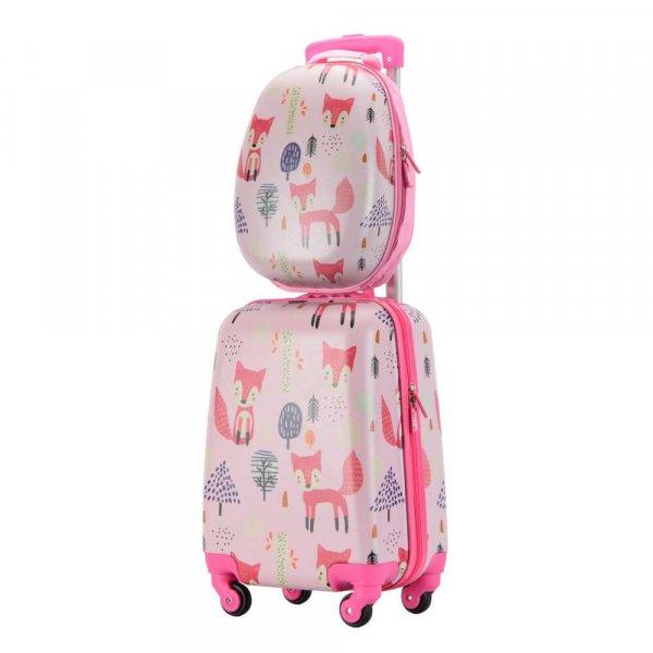 Gyerek Bőrönd Szett Róka Mintás (hátizsák+bőrönd) | BONTOUR