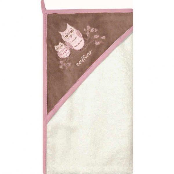 Kapucnis fürdőlepedő velúr mintával 80 x 80 cm, Womar Zaffiro,
fehér/barna/rózsaszín