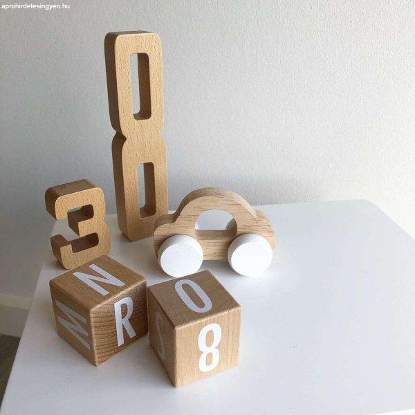 Fából készült ábécés kocka készlet, 4cm oldal, +1 év, byASTRUP