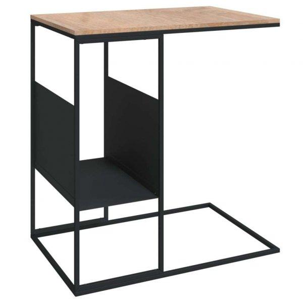 Fekete szerelt fa kisasztal 55 x 36 x 59,5 cm