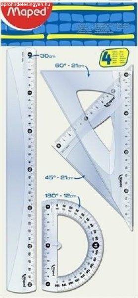 Vonalzókészlet, nagy, műanyag, 4 db-os, Maped