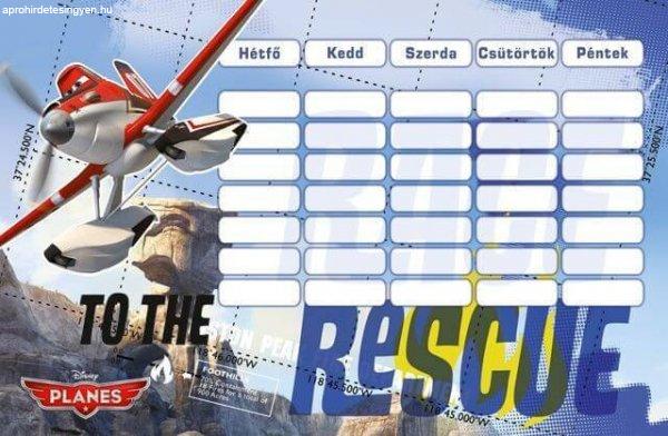 Repcsik órarend 175x115mm, kétoldalas, Planes Rescue