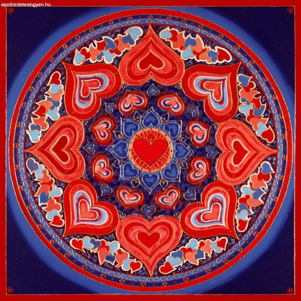 Mandala falikép - Szerelem kék piros