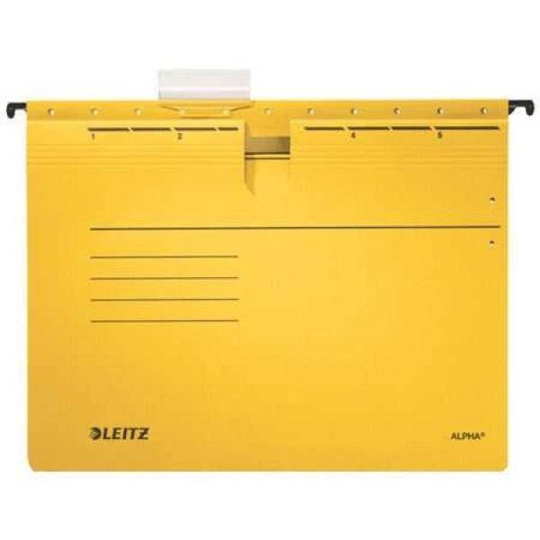 LEITZ Alpha A4 gyorsfűzős sárga karton függőmappa (25 db)