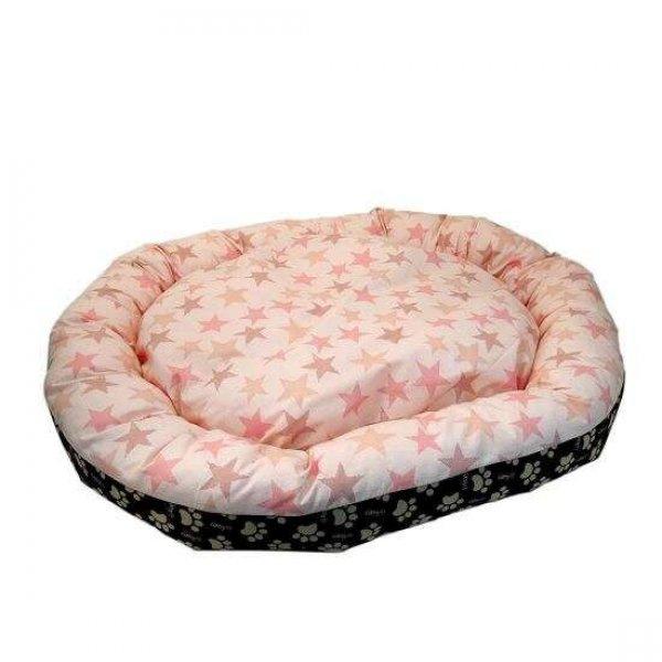 Fedra puha ágy kutyának/macskának, csillagos modell, rózsaszín, 49 cm